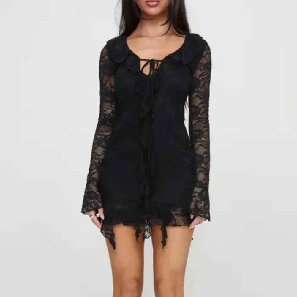 Y2K WHIMSIGOTH BLACK LACE PRINCESS POLLY DARK FAIRY MINI DRESS GRUNGE NWT SIZE 4